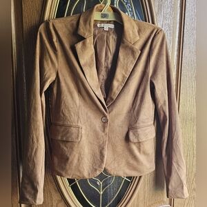 Sincerely Jules XS Faux Suede Brown Tailored Blazer